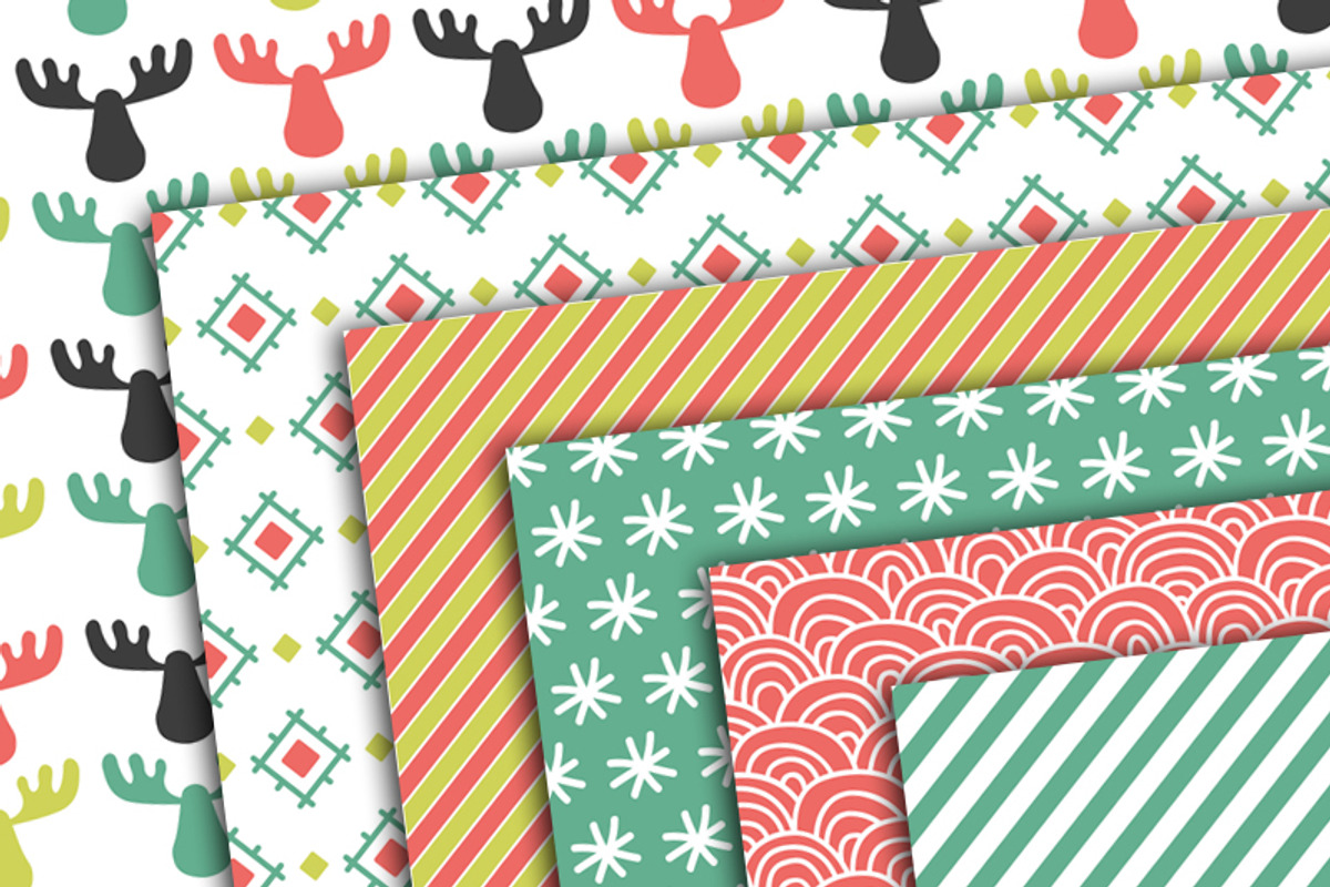 Christmas Patterns Digital Paper preview 2