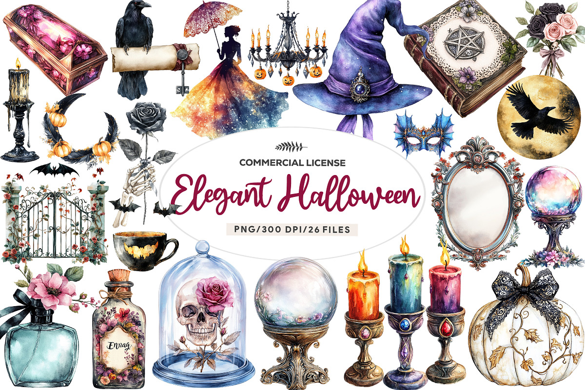 Elegant Halloween Clipart, an Illustration by CreationArt (Photo 1 of 5)