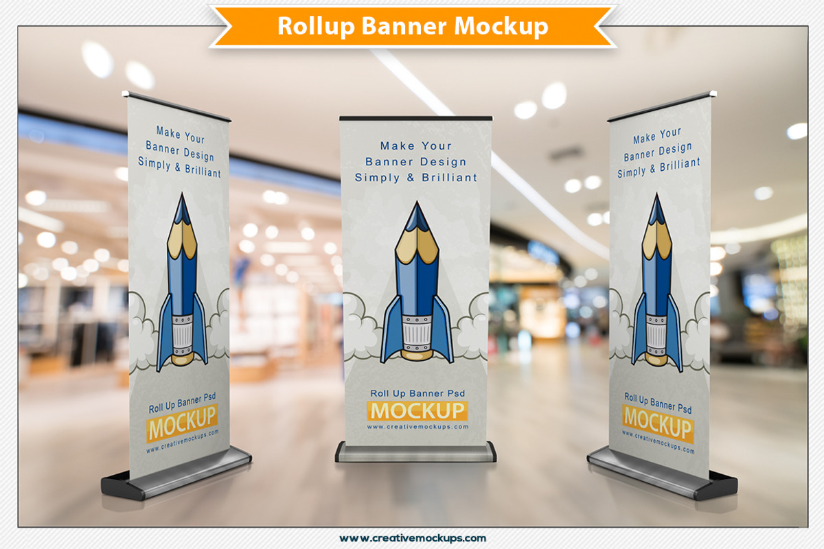 Rollup Banner Mockup, an Advertising Mockup by Plus Media (Photo 1 of 5)