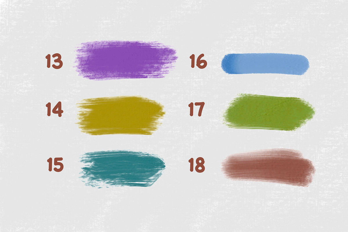 20 Gouache Brushes for Procreate, a Brush Add-On by badrusblue (Photo 4 of 7)