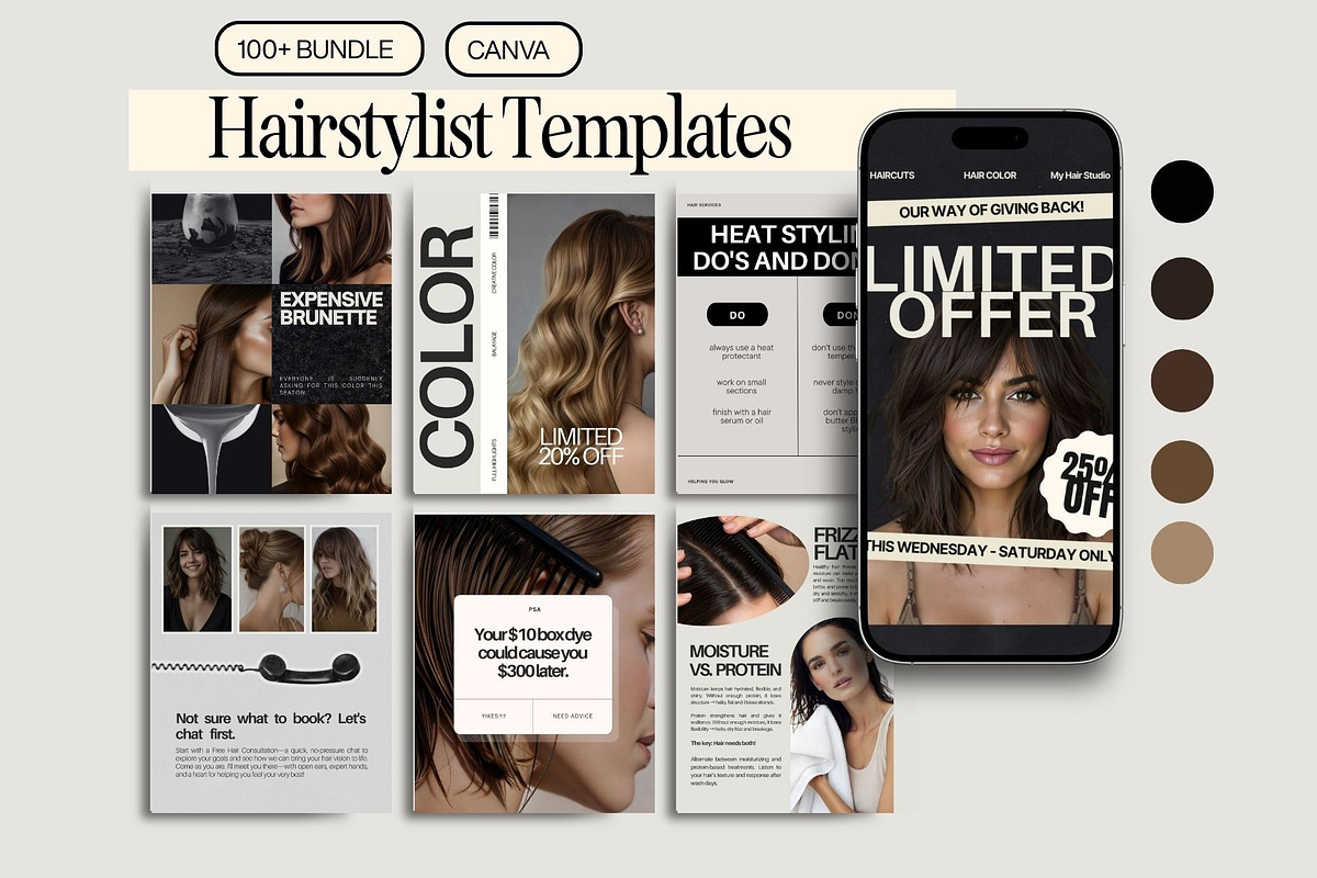 Hairstylist Instagram Template Bundle