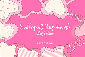 Scalloped Pink Heart illustration