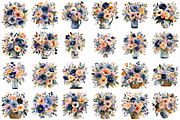 cottage floral bouquet clipart set, an Object Illustration by DreamCafeArt (Thumbnail 3 of 6)