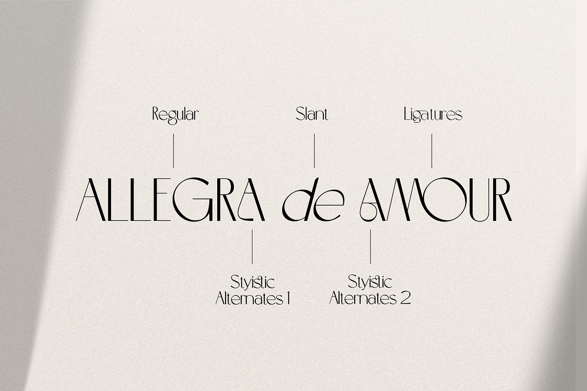 Allegra de Amour - Display, a Sans Serif Font by Typetemp Studio (Photo 3 of 22)
