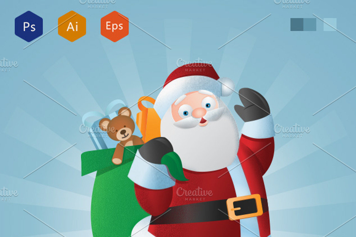 Santa Claus Greeting, an Illustration by WellMadePixel
