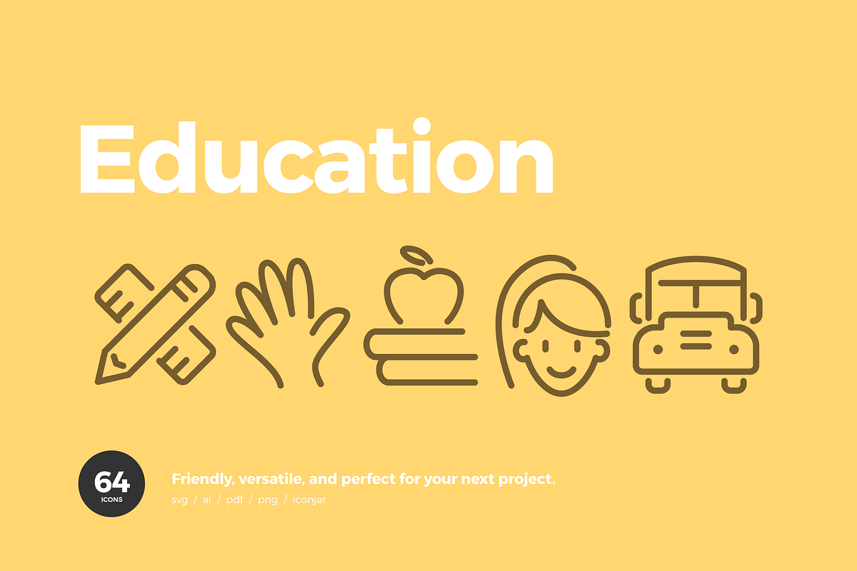 Education Icons — Pixi Line, an Outline Icon by Scott Dunlap (Photo 1 of 9)
