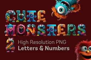 Cute Monsters Alphabet - 2
