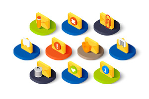 Isometric Icons - Mail And Cloud