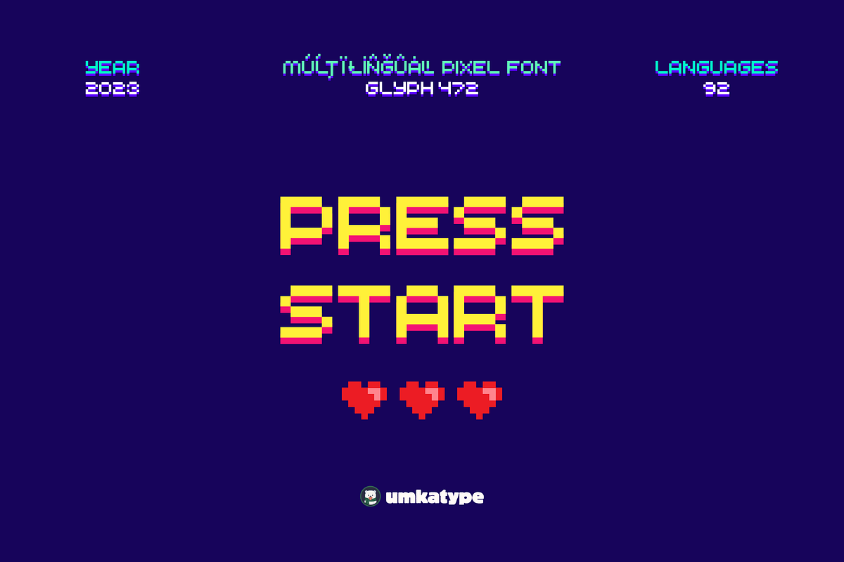 PressStart Pixel Game Font, a Sans Serif Font by alpercakici (Photo 1 of 13)