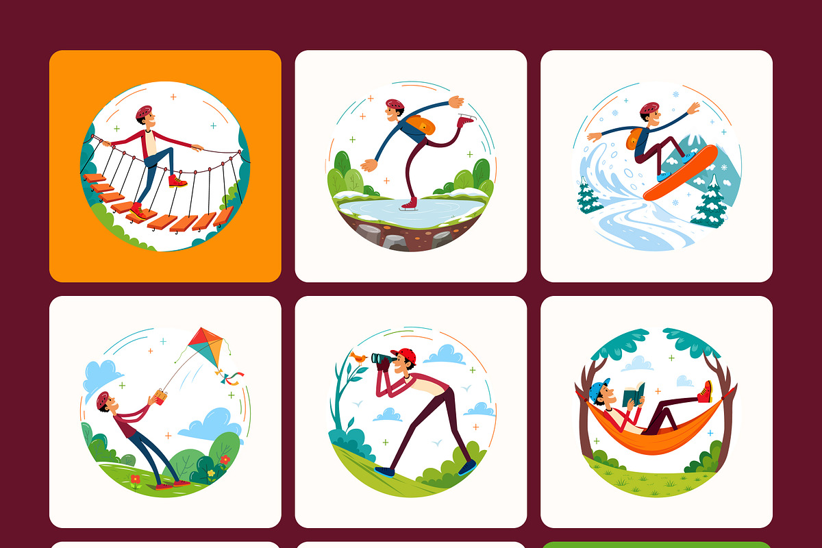 100 Holiday & Outdoor Illustrations, a Seasonal Illustration by Prosymbols (Photo 8 of 11)