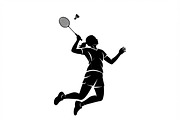 60 Badminton Player Smash Silhouette, a Person Illustration by Amazin_art (Thumbnail 27 of 37)