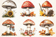 Autumn Mushroom Clipart, an Illustration by Libby Wishes (Thumbnail 3 of 7)