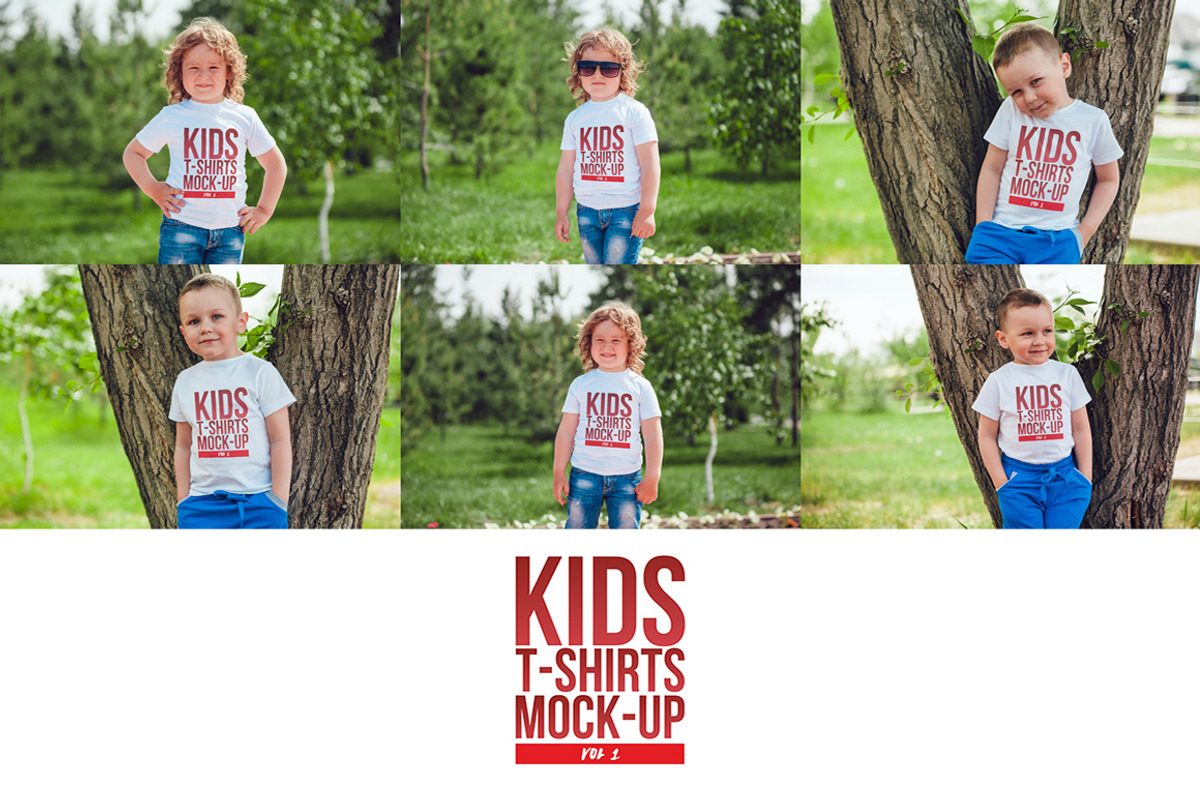 Kids T-Shirt Mock-Up's Mega Bundle, a Shirt Mockup by Freeman Studio (Photo 3 of 12)