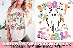 Retro Groovy Halloween Bundle PNG