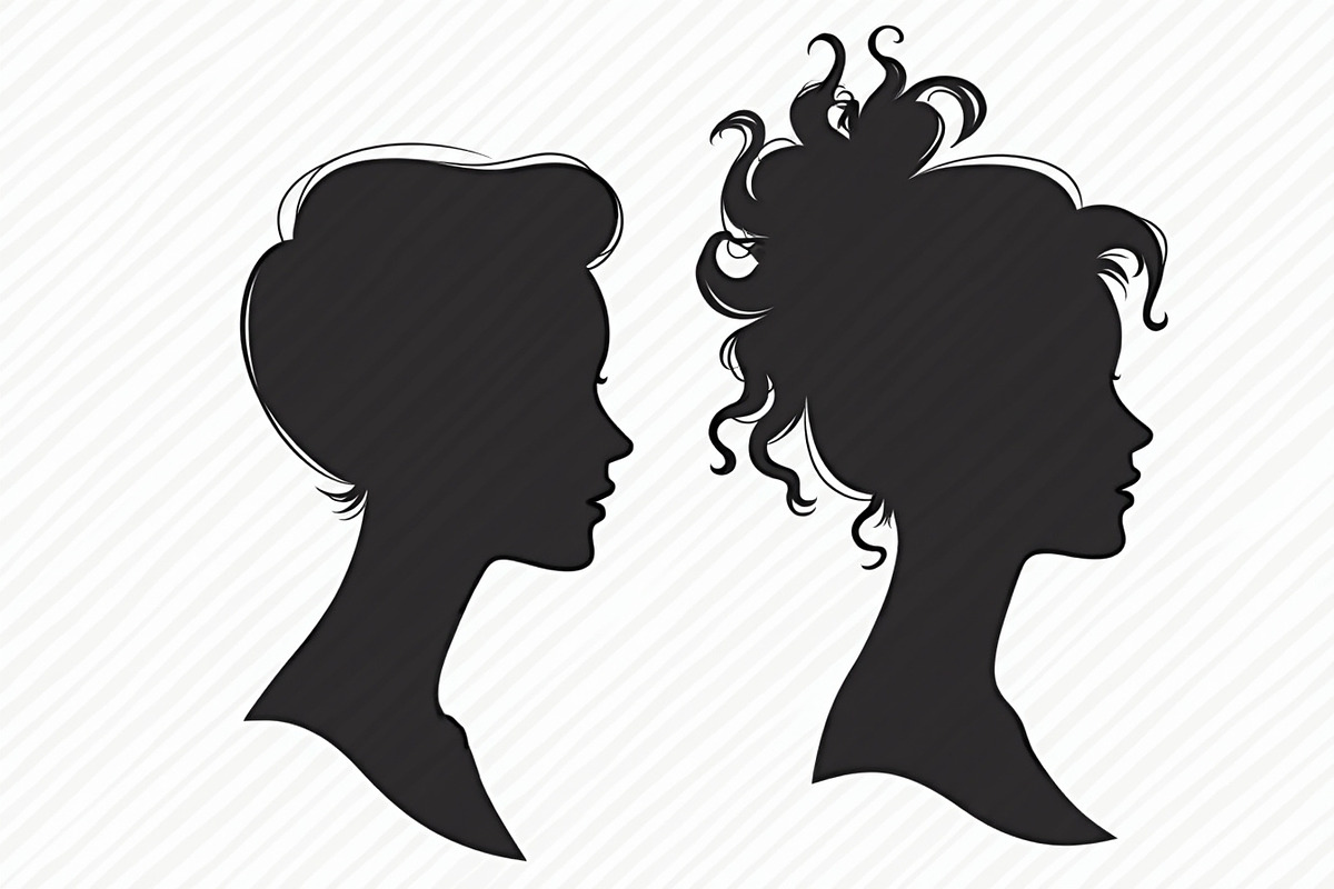 Romantic Love Cameo Silhouette, an Illustration by hafijul (Photo 4 of 8)