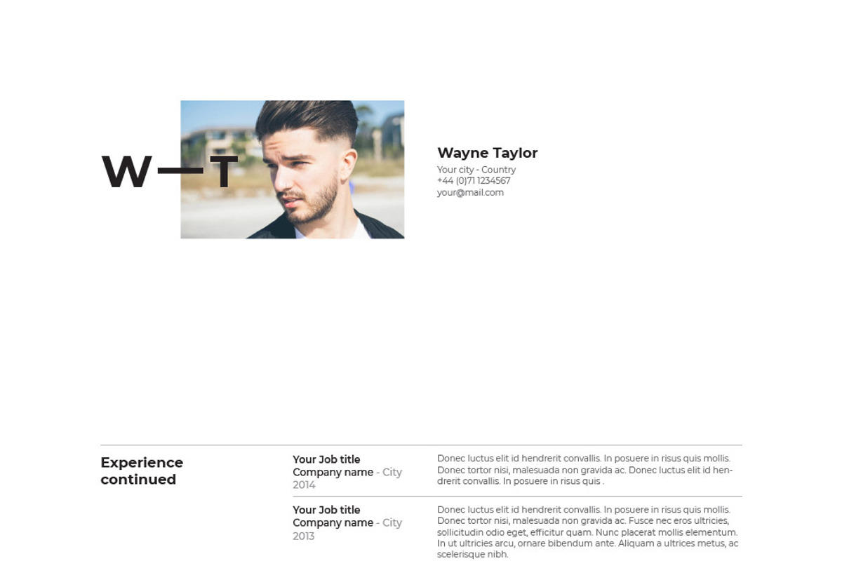 Wayne | CV / resume template, a Resume Template by CV house (Photo 7 of 10)