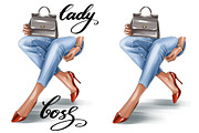 Lady boss clipart, Legs in jeans png, a Work Illustration by KupalinaArt (Thumbnail 5 of 8)