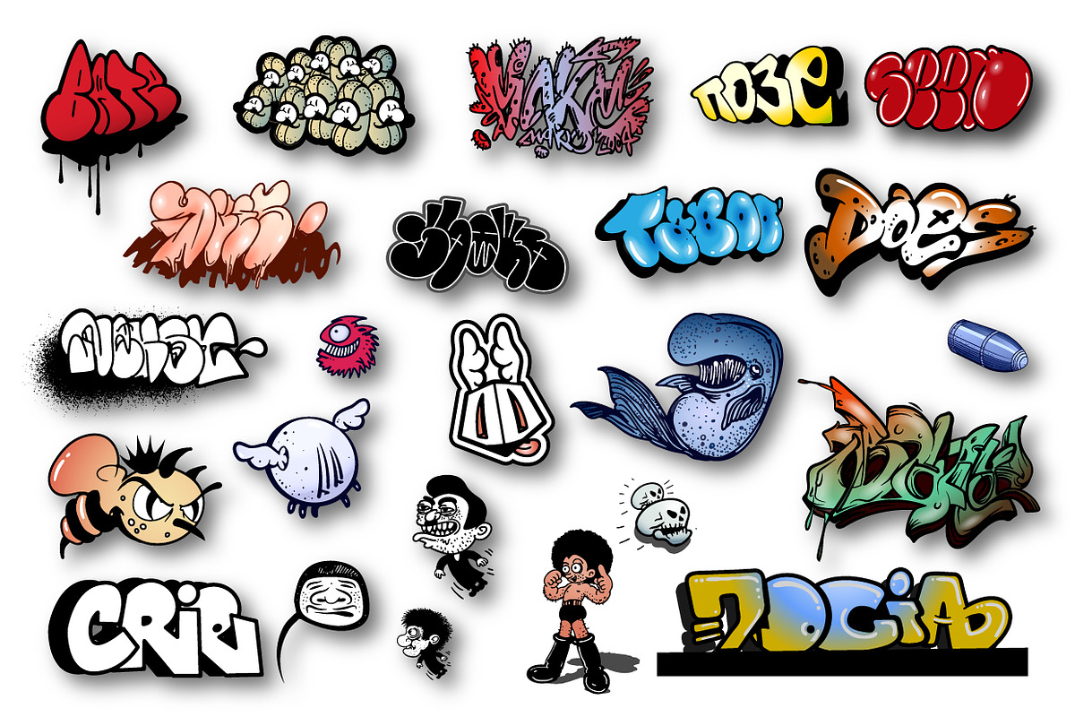 Graffiti Elements Vector Bundle, an Object Illustration by Vector Clash (Photo 4 of 5)
