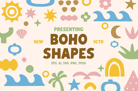 Boho Shapes bundle. Abstract shapes