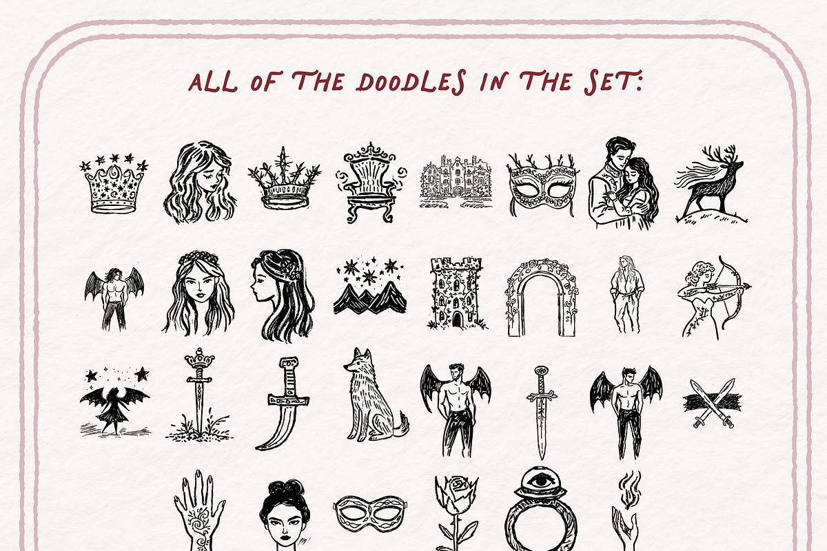 Romantasy Clipart, Book Doodles, an Object Illustration by The October Creative (Photo 4 of 6)