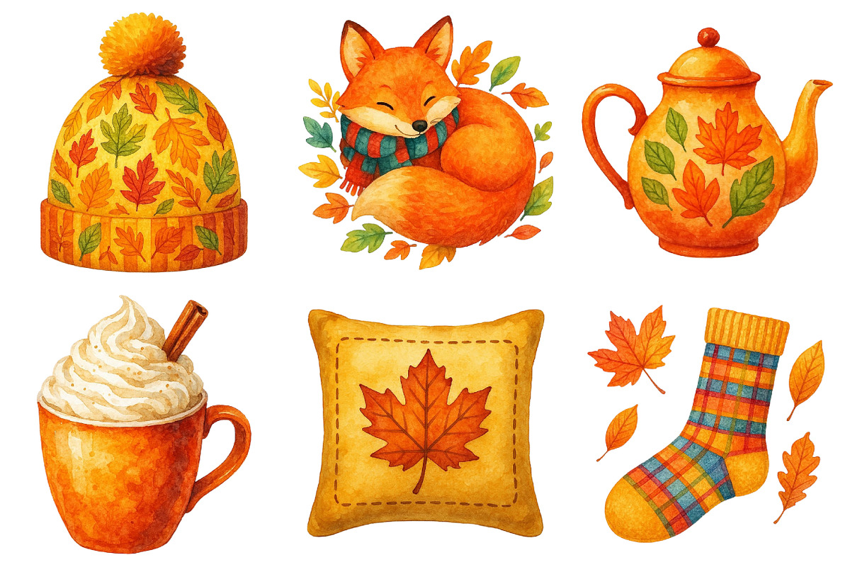 Cozy Fall Vibes Clipart Bundle Png, an Illustration by Daily.Designs (Photo 2 of 3)