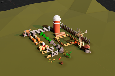 Farm 3D Models Low Poly, an Object 3D Model by Erdem Haksal