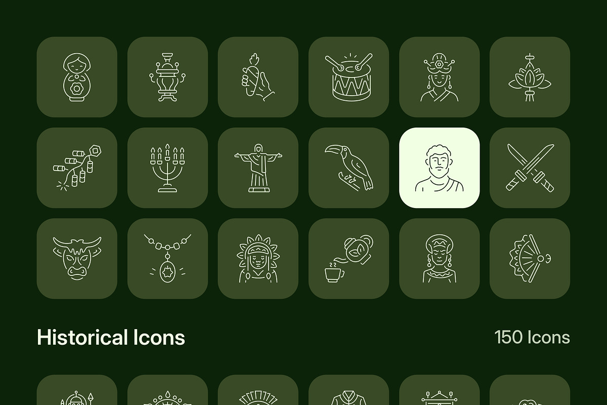 1390 Cultural and Historical Icons, an Outline Icon by Prosymbols (Photo 12 of 25)