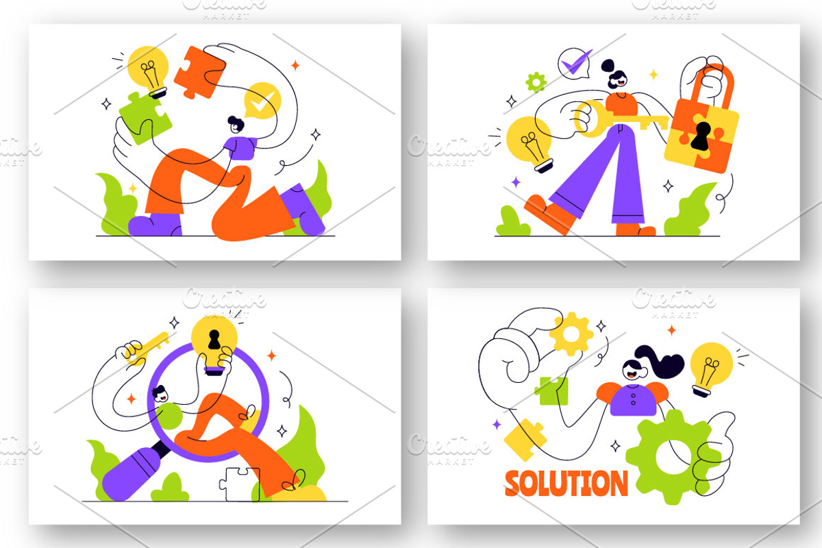 6 Solution Vector Illustration, a Person Illustration by denayunebgt (Photo 2 of 3)