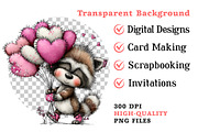 Valentine's Whimsical Raccoon Clipar, an Illustration by Dream Creation (Thumbnail 5 of 5)