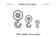 Crane Hook Line Icons Set, an Outline Icon by Designfour (Thumbnail 7 of 7)