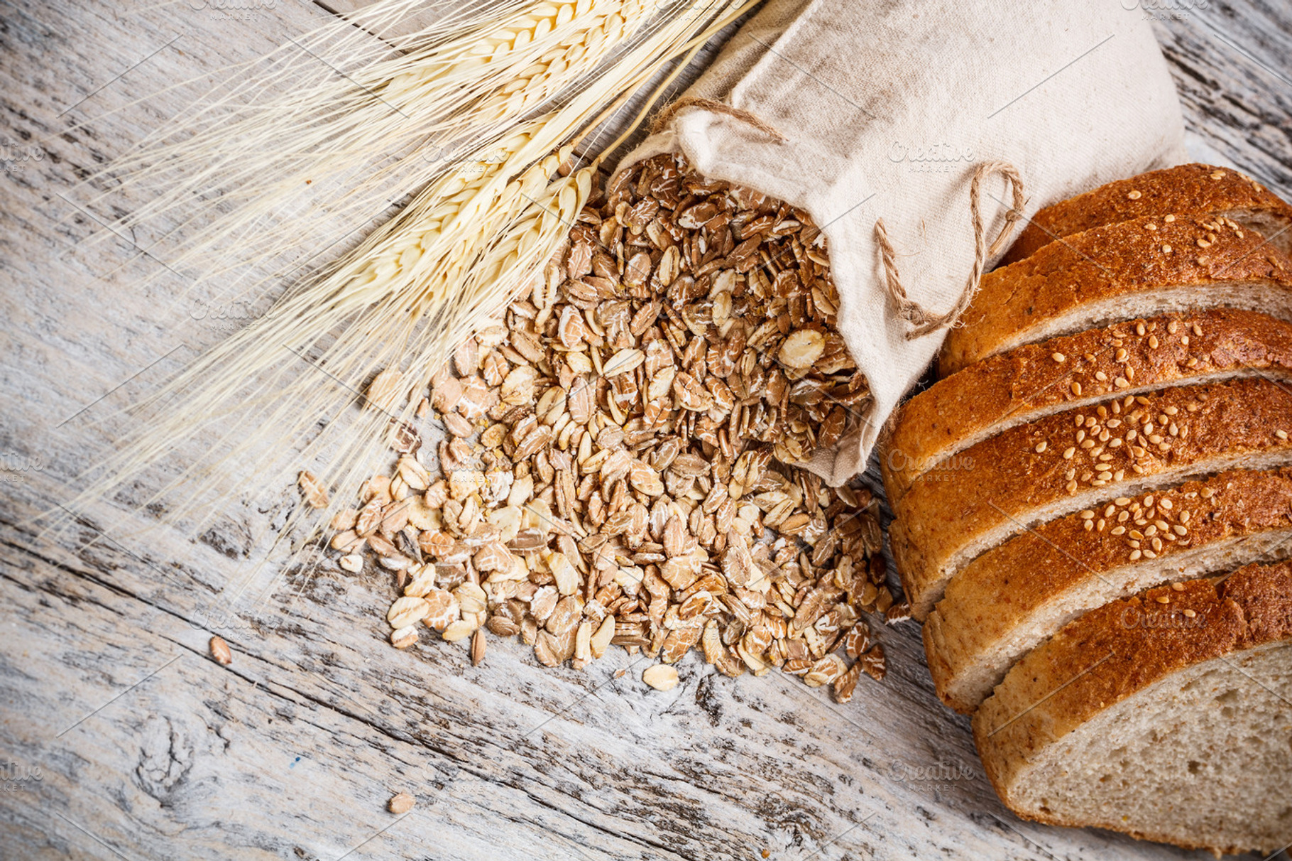 Sliced Bread Containing Bag Board And Bread