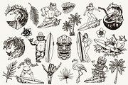 Surfing illustrations set, an Illustration by DGIM studio (Thumbnail 2 of 8)