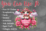 Valentine Sweet Cow Clipart Bundle, a Seasonal Illustration by Craft Nest (Thumbnail 5 of 5)