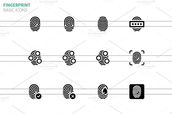 Fingerprint Icons On White