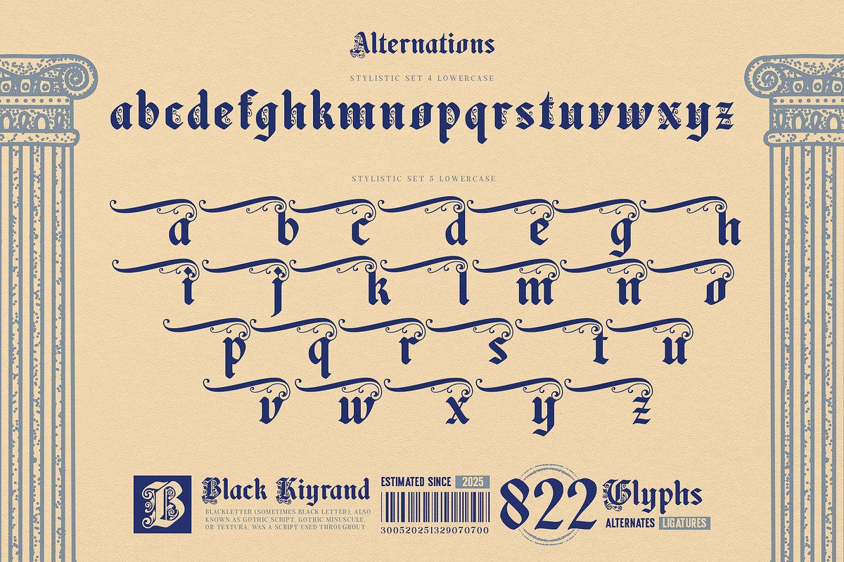 Black Kiyrand Typeface, a Blackletter Font by alit design (Photo 8 of 17)