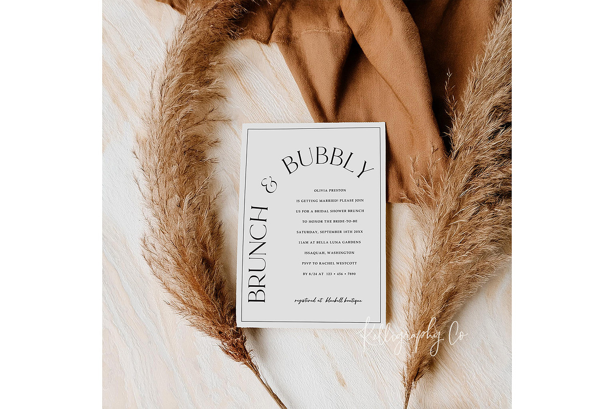 Pampas Stationery Card Mockup 5 x 7, a Mockup by Kelligraphy Co. (Photo 2 of 2)