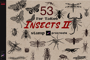 Procreate Tattoo Stamps Insects Bugs