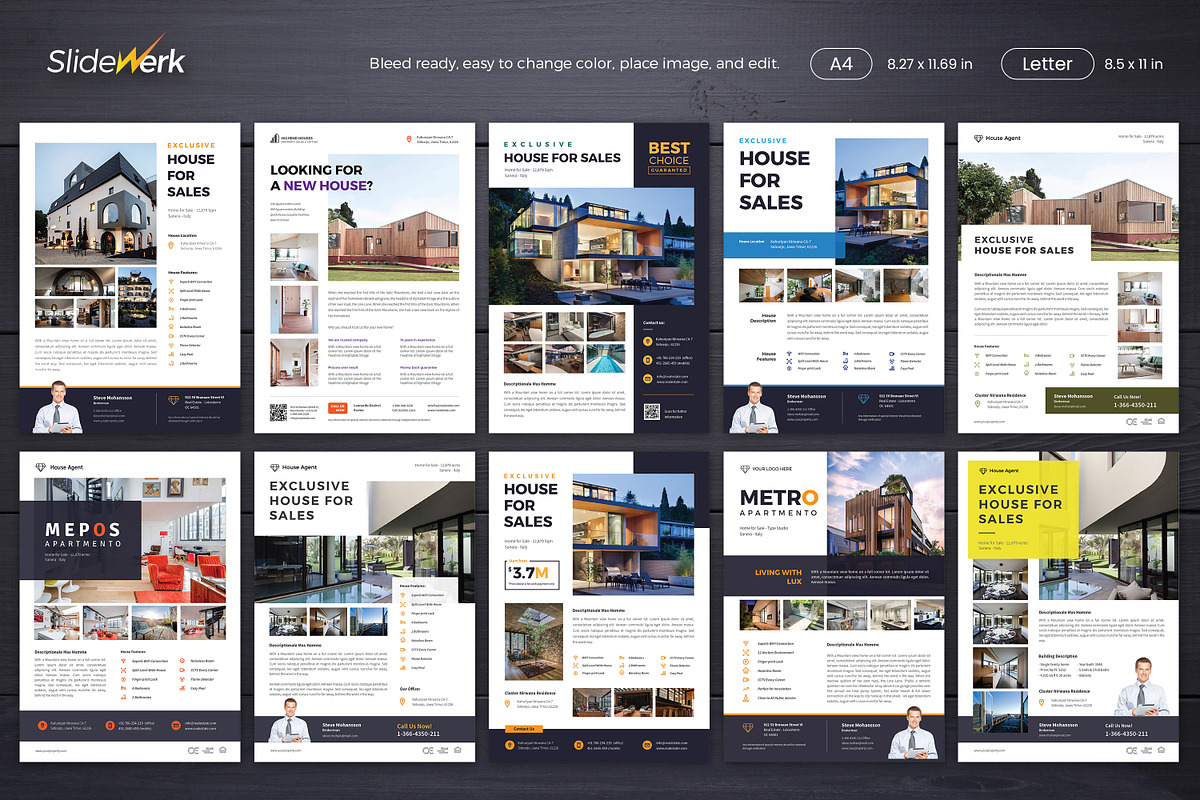 94%OFF // REAL ESTATE //Flyer Bundle, a Flyer Template by Slidewerk (Photo 3 of 5)