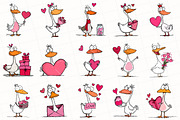 Valentine Goose Clipart, an Illustration by OK Design (Thumbnail 3 of 6)