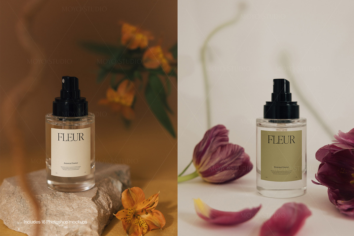 16 Cosmetic Bottle Label Mockups, a Packaging Mockup by Moyo Studio (Photo 9 of 14)