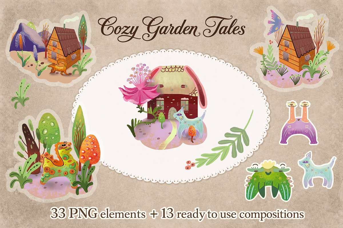 Cozy Garden Tales Clipart, a Seasonal Illustration by FaliushViktoriaArtist (Photo 1 of 16)