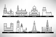 40 World Famous Vector Landmarks, an Outline Icon by Kursat Unsal (Thumbnail 4 of 6)
