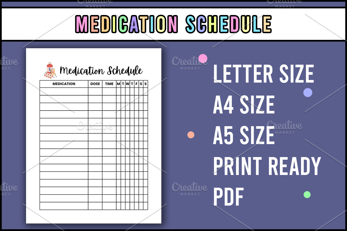 Medication Tracker Printable PDF, a Print Template by HillTract
