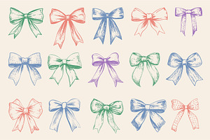 Hand drawn bows. Decorative, an Object Illustration by Valerie Bodnar