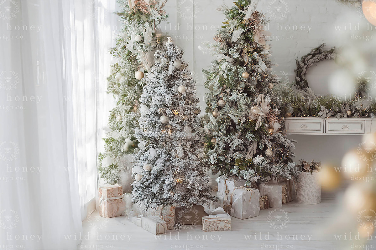 Christmas Room Digital Backdrop, a Layer Style Add-On by Wild Honey Design Co. (Photo 2 of 2)