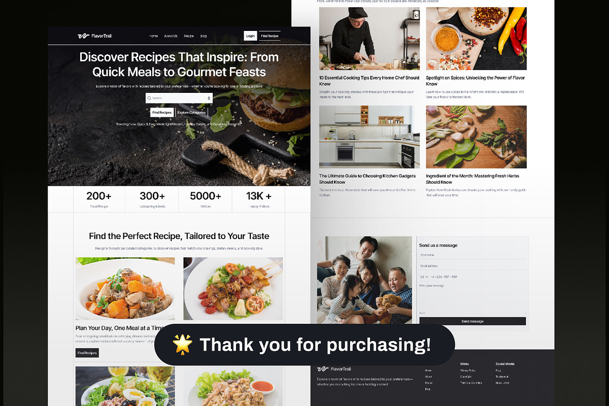 Food Recipe Landing Page preview 6