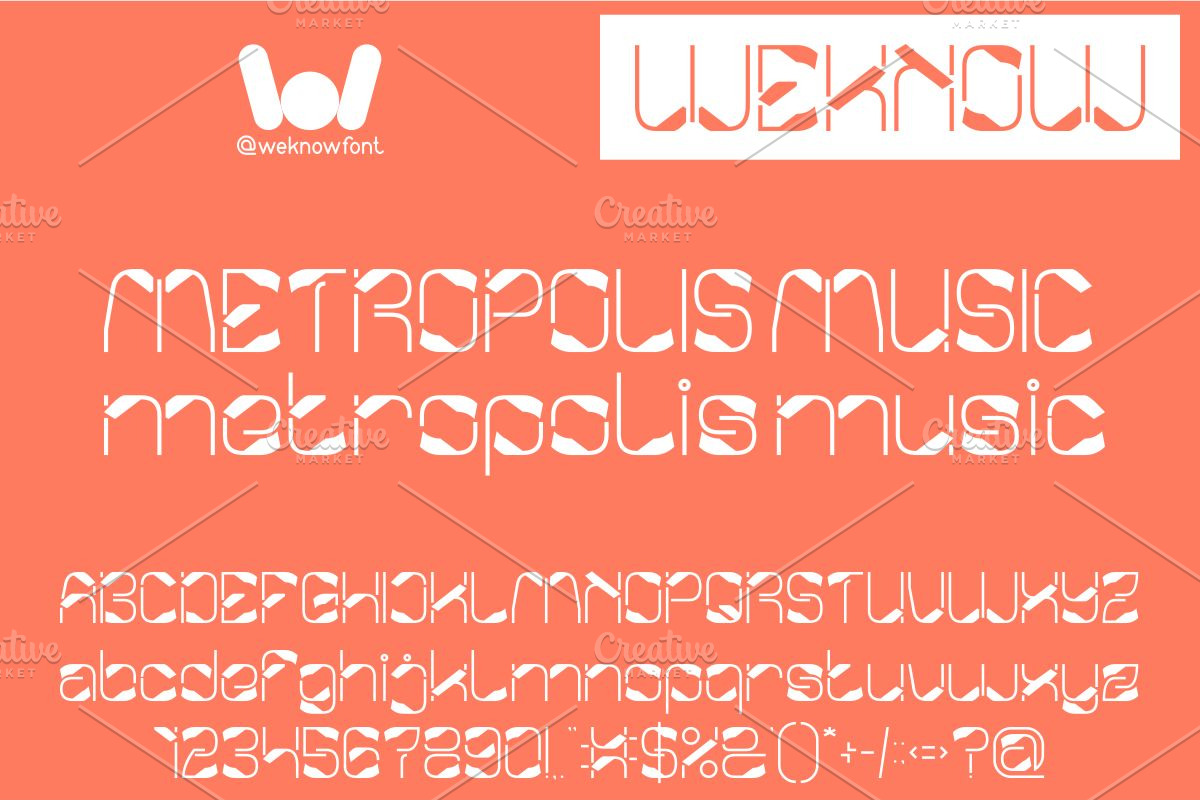 Metropolis Music font, a Font by weknow (Photo 1 of 8)