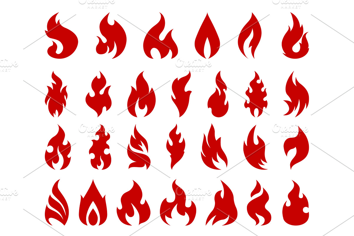 Fire logo silhouette. Flaming hell, an Object Illustration by Stock-Smart-Start