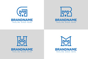 Letter G R H M Fortress Logo Set, a Branding & Logo Template by Pray Art Design Studio
