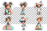 Whimsical Little Girl Clipart PNG, a Seasonal Illustration by Daily.Designs (Thumbnail 3 of 5)
